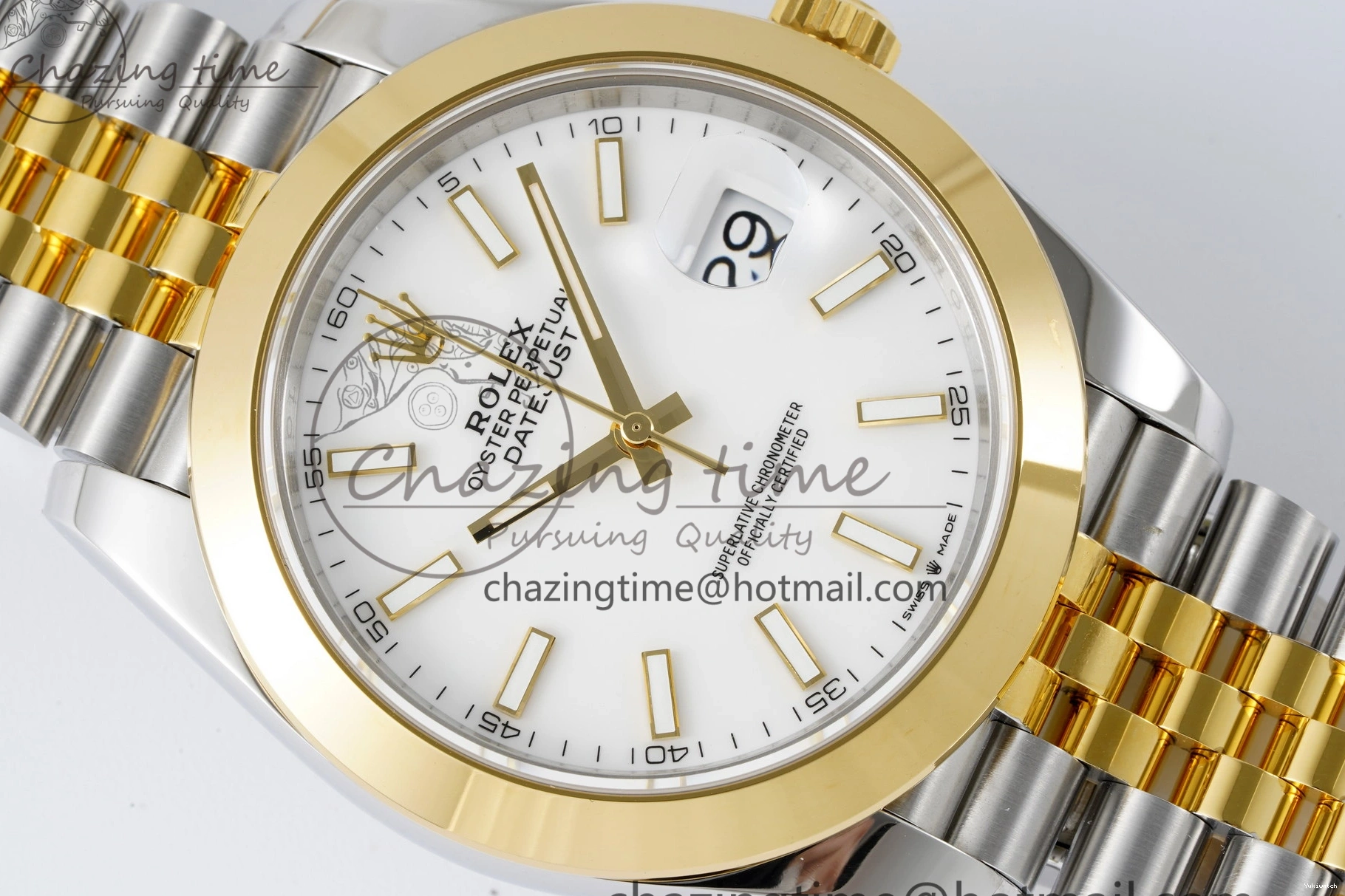 1:1 Polished SS DateJust Bezel 41 Dial Steel Edition on KING Bracelet White Jubilee VR3235 904L Best YG 0306